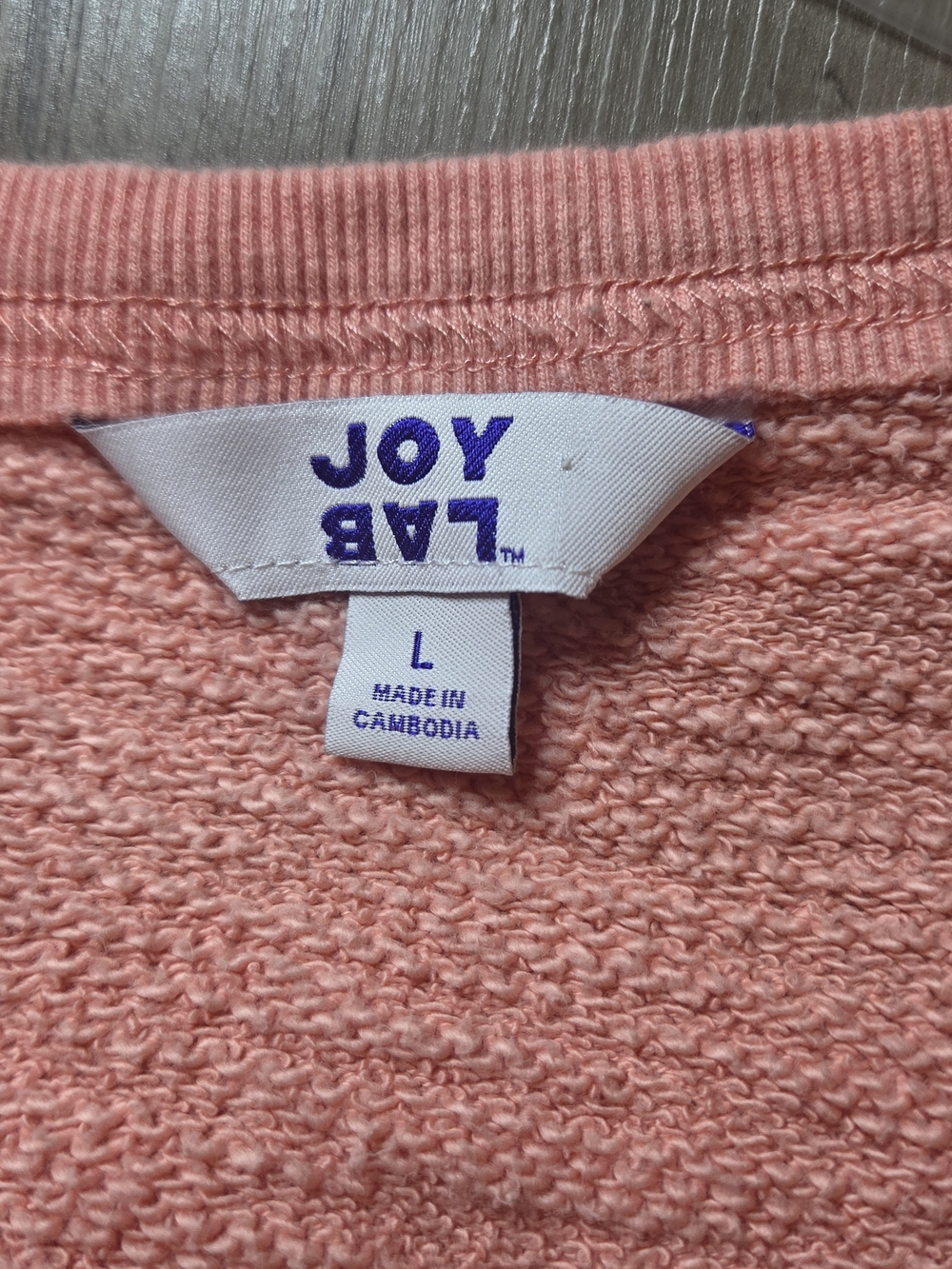 JoyLab Peach V-Neck Ruched Front Cropped Athletic Sweatshirt Large - Picture 7 of 8